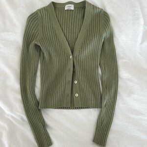 Aritzia Wilfred Free Manila Cardigan in Sage Green